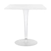 Table supérieure Kartell par Dr. Yes Square avec une base ronde 70x70 cm, blanc