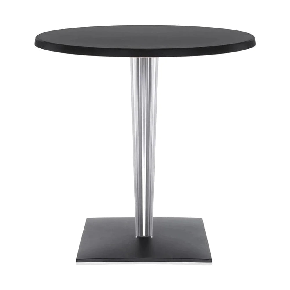 Table supérieure Kartell par Dr. Yes Round avec base carrée ⌀70 cm, noir