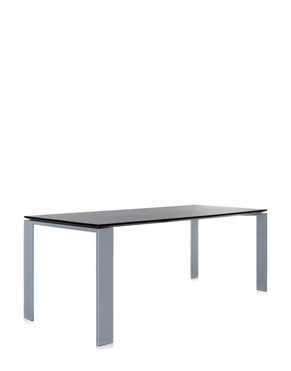 Kartell Four Soft Touch Desk 190x79 cm, aluminium / noir