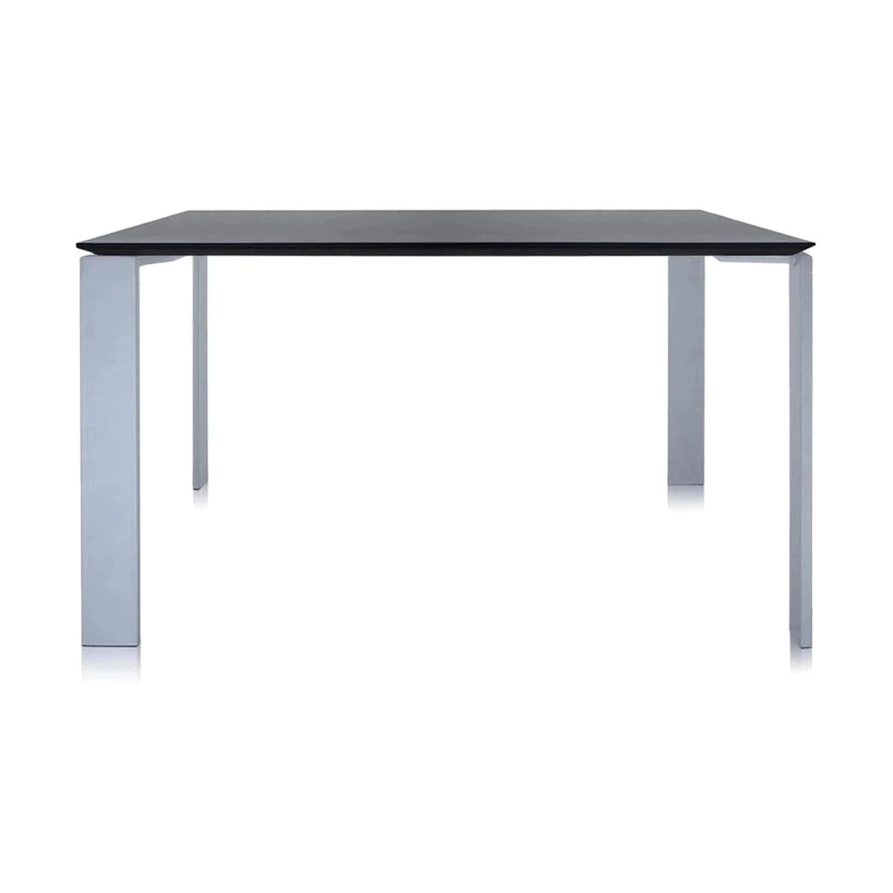 Kartell Four Soft Touch Desk 128x128 cm, alluminio/nero