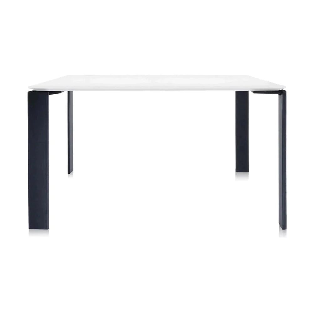 Kartell Four Soft Touch Desk 128x128 cm, zwart/wit