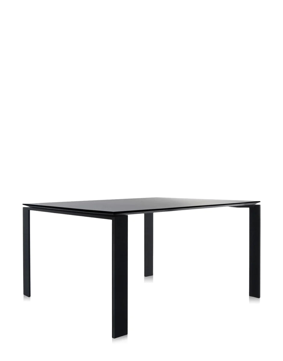 Kartell Four Soft Touch Desk 128x128 Cm, Black/Black