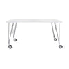 Kartell Max Desk met wielen 160x80 cm, wit zink/chroom