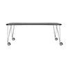 Kartell Max Desk avec roues 190x90 cm, ardoise / chrome