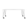 Kartell Max Desk With Wheels 190x90 Cm, White Zinc/Chromium