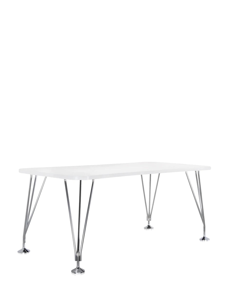 Kartell Max Desk 160x80 Cm, White Zinc/Chromium