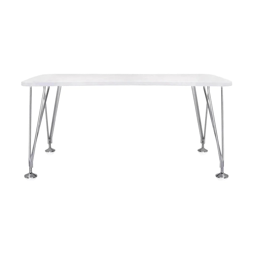Kartell Max -pöytä 160x80 cm, valkoinen sinkki/kromi