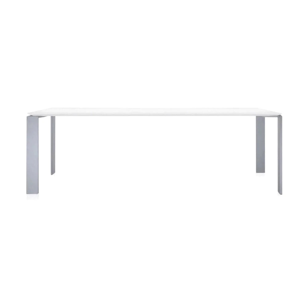 Kartell Four Desk 223x79 Cm, Aluminium/White