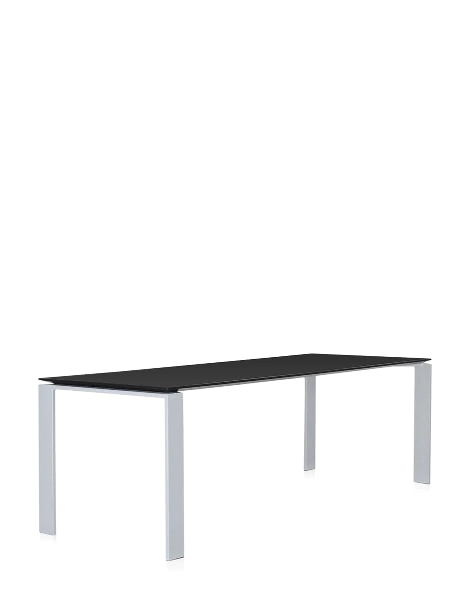 Kartell Four Desk 223x79 Cm, Aluminium/Black