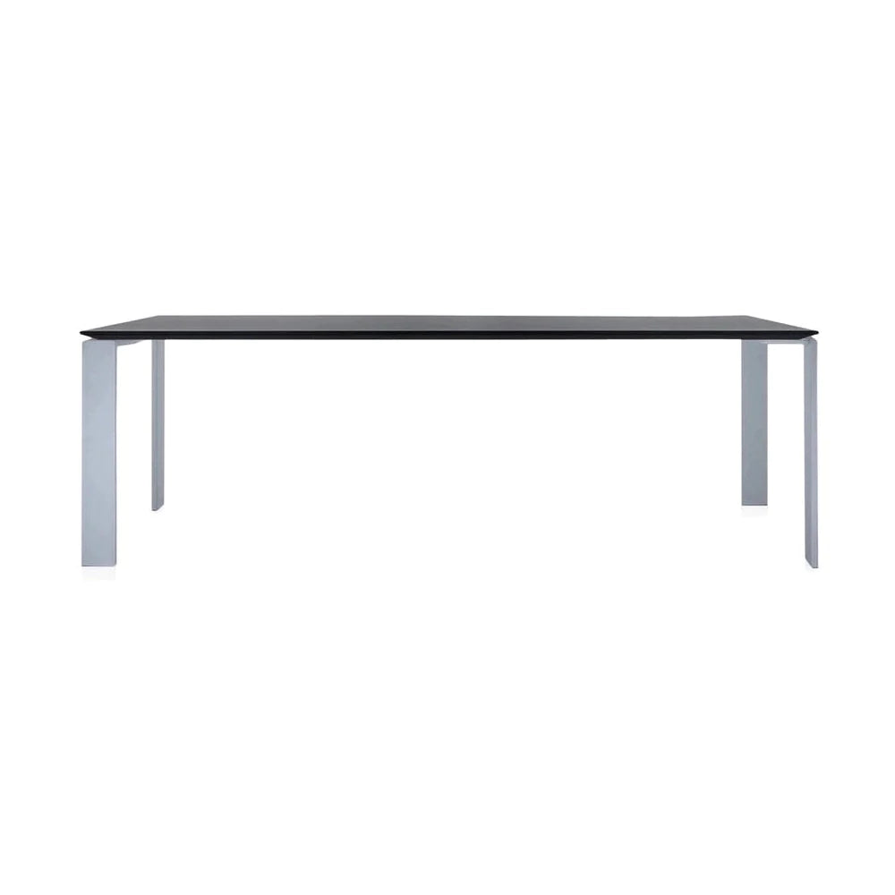 Kartell Fire skrivebord 223x79 cm, aluminium/sort