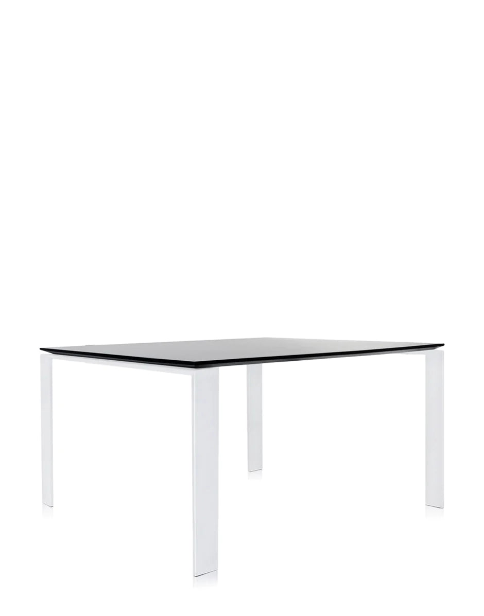 Kartell vier Schreibtisch 128x128 cm, weiß/schwarz