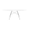 Kartell glanzende tafel ovaal gelakt, chroom/wit