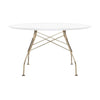 Kartell glanzende tafel ronde gelakt, goud/wit