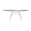 Table brillante Kartell Verre ovale, chrome / noir