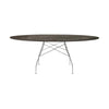 Kartell blankt bord oval marmor, krom/alderen bronze