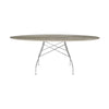 Kartell Glossy Table Oval Marble, Chrome/Tropical Grey