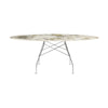 Kartell Glossy Table Marble ovale, Chrome/Symphonie