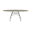 Table brillante kartell marbre ovale, Matt noir / gris tropical