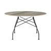 Kartell Glossy Table Round Marble, Matt Black/Tropical Grey