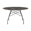 Kartell glanzende tafel rond marmer, Matt Black/Brown Emperador