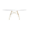 Kartell Glossy Table Oval Glass, Gold/White