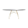 Kartell glanzende tafel ovaal glas, goud/zwart