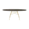 Kartell blankt bord oval marmor, guld/alderen bronze