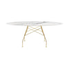 Tavolo lucido kartell marmo ovale, oro/bianco