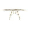 Table brillante kartell marbre ovale, or / symphonie