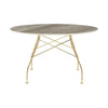 Table brillante kartell marbre rond, or / gris tropical