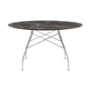 Kartell Glossy Table Round Marmor, Chrom/Brown -Kaiser