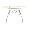 Kartell blank bord rund marmor, krom/hvid