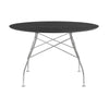 Kartell glanzende tafel rond marmer, chroom/zwart