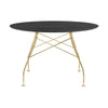 Kartell glanzende tafel rond marmer, goud/zwart