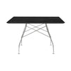 Kartell Glossy tafel vierkant marmer, chroom/zwart