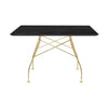 Kartell Glossy Table Square Marble, oro/nero