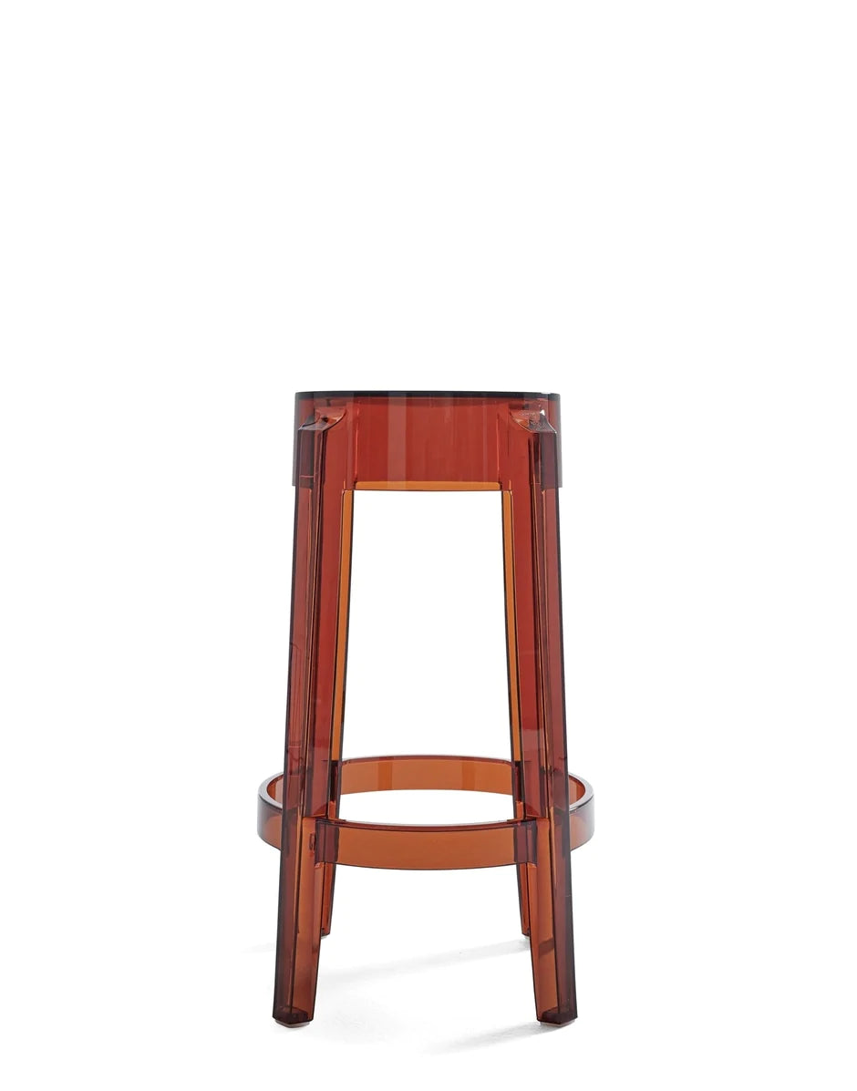 Kartell Charles Ghost Stool 65 Cm, Amber