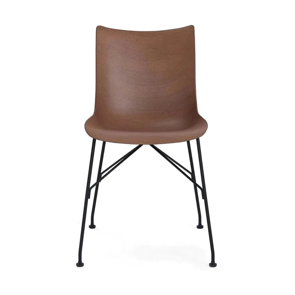 Impiallacciatura di base della sedia in legno, legno scuro/nero
