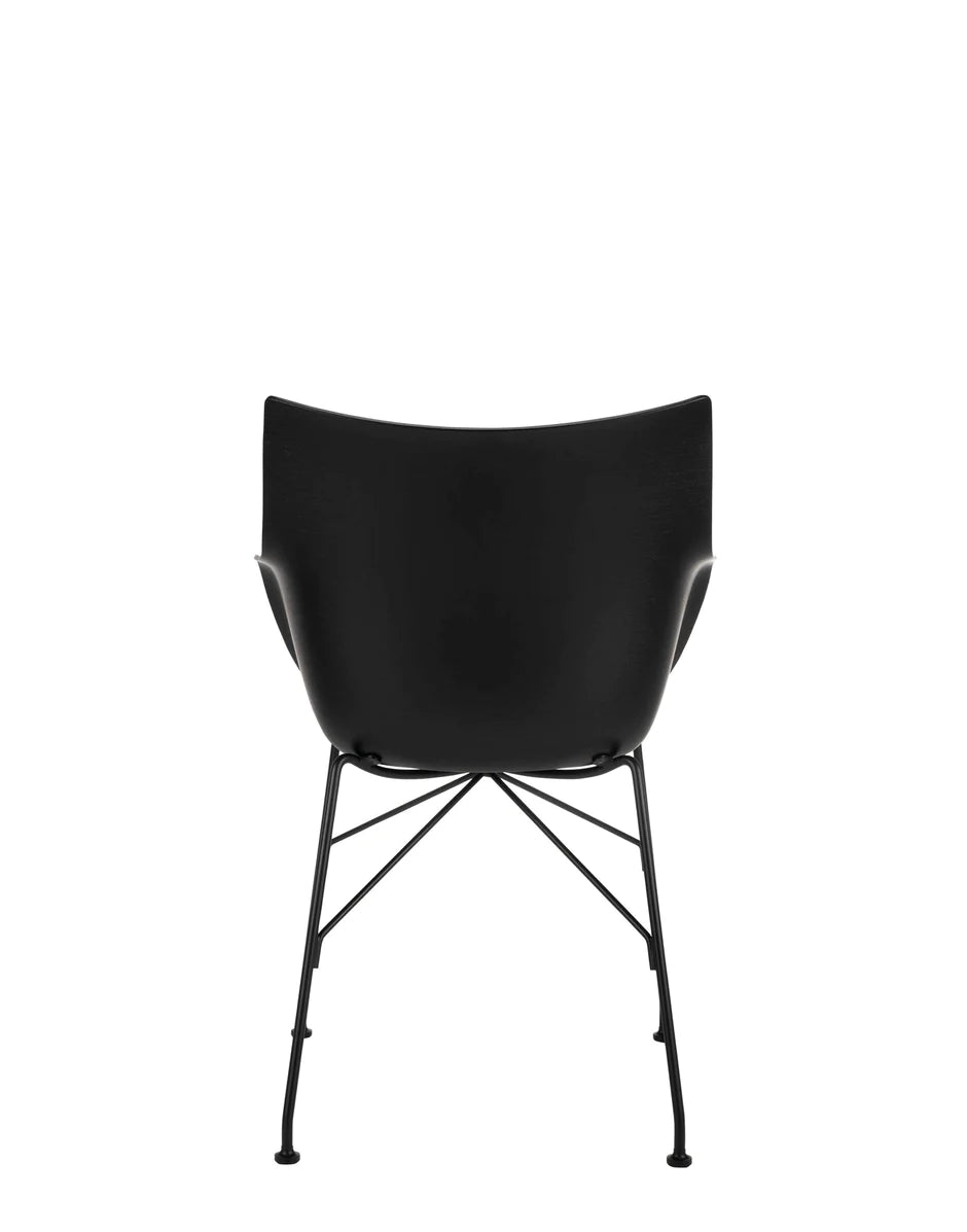 Kartell Q / fauteuil en bois placage de base, bois noir / noir