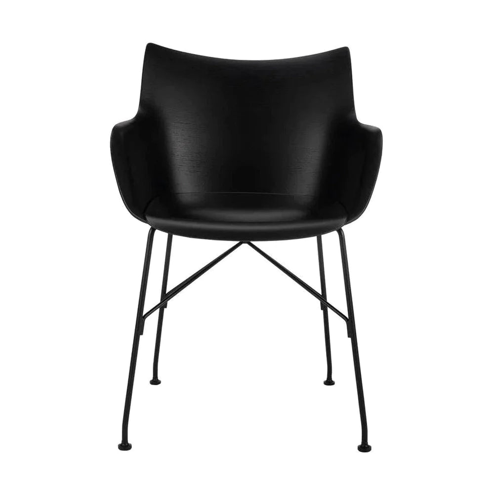 Kartell Q / fauteuil en bois placage de base, bois noir / noir
