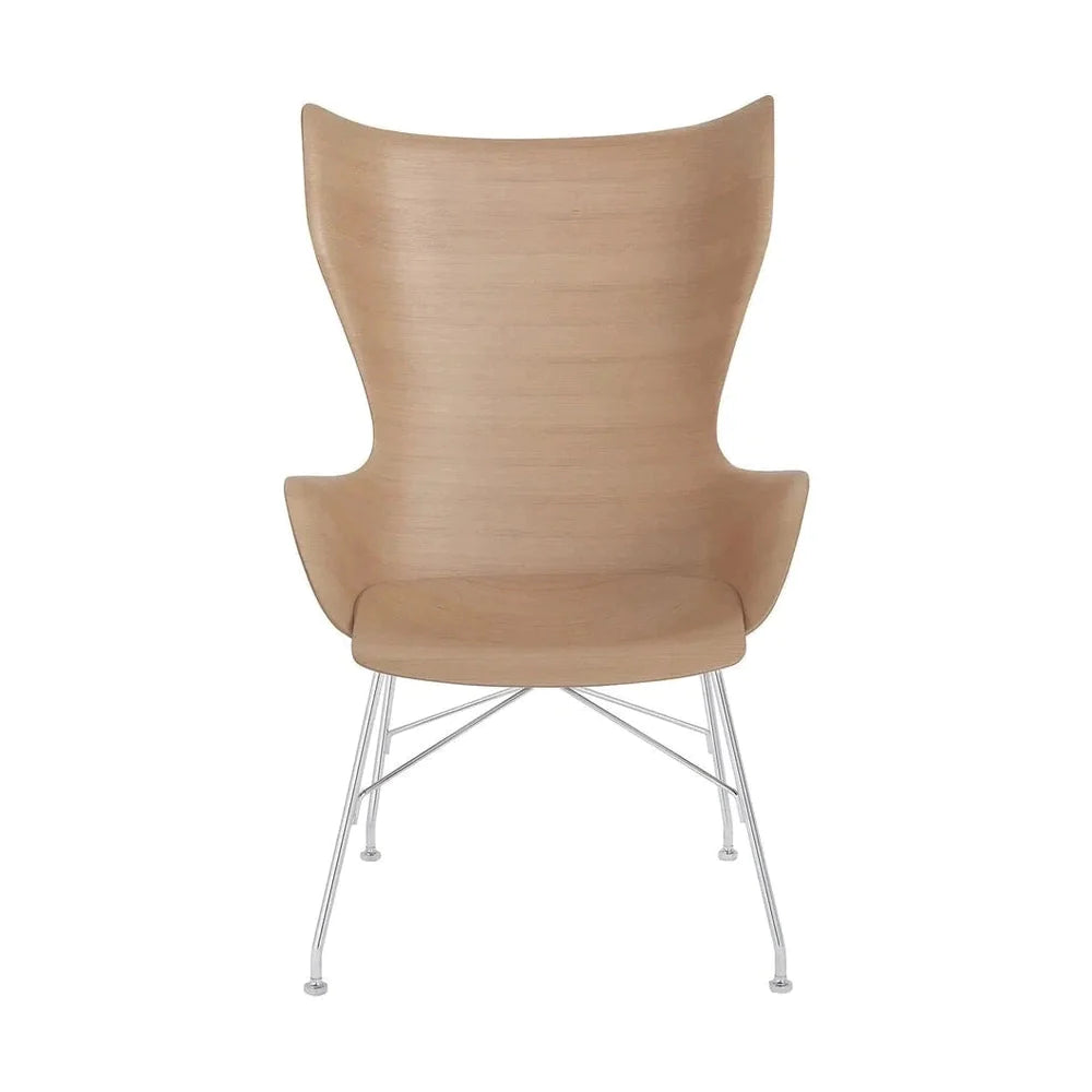 Kartell K/Wood fauteuilfineer, licht hout/chroom