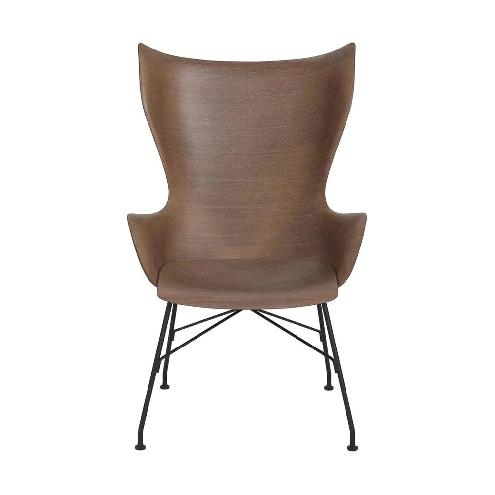 Kartell K/Wood lenestol Basic finér, mørkt tre/svart