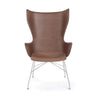 Kartell K / Wood Armchair Slat, bois sombre / chrome