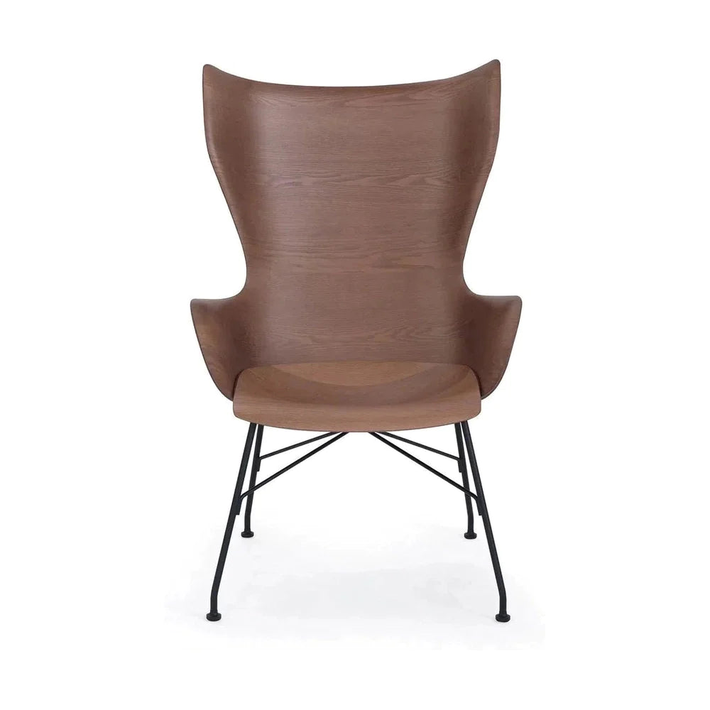 Kartell K / Wood Armchair Slat à latte, bois foncé / noir