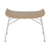 Impiallaccia di base di Kartell S/Wood Footrest, legno chiaro/cromo