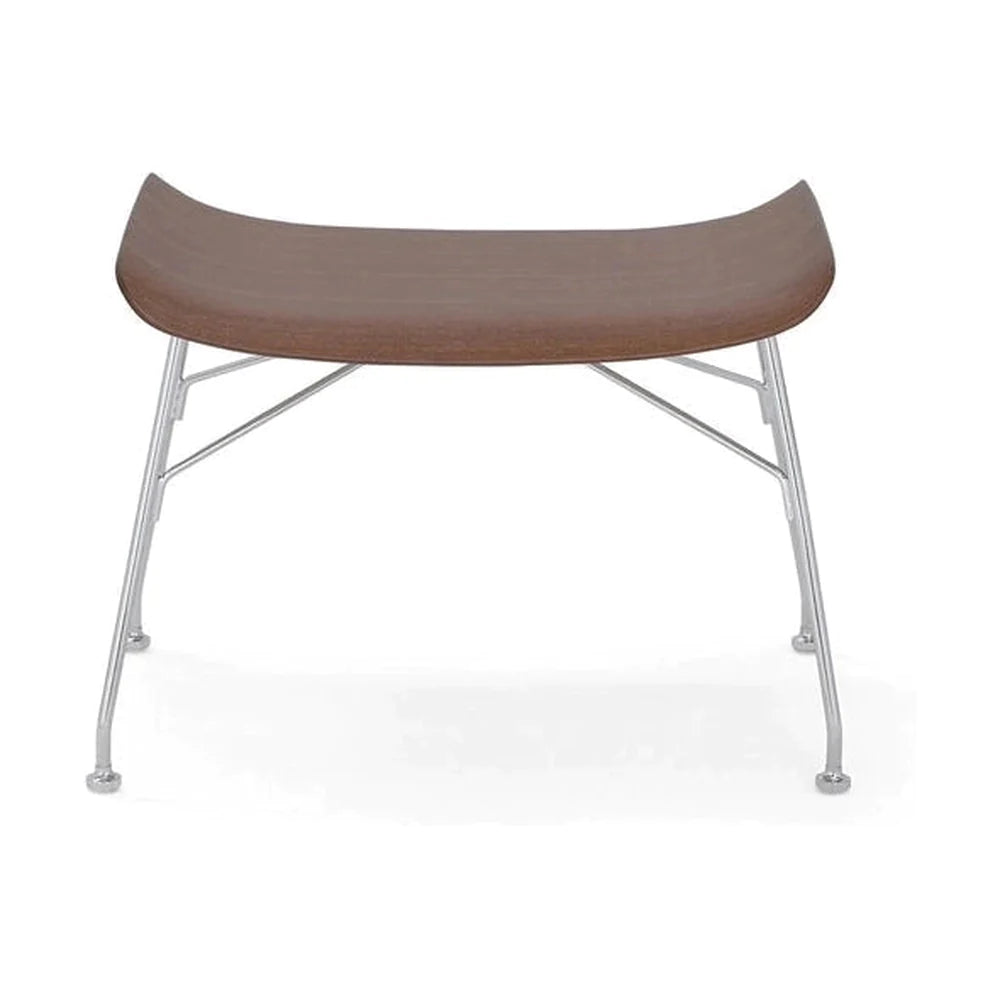 Kartell S/Wood Footstest Basic Fineer, Dark Wood/Chrome