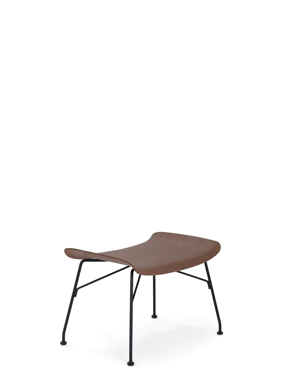 Kartell S/Wood voetsteun Basic fineer, donker hout/zwart