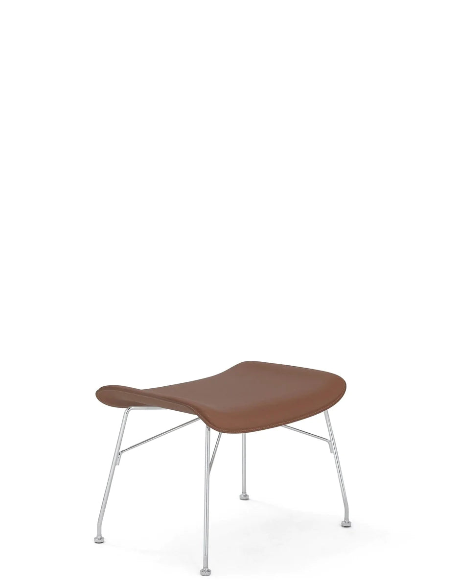 Kartell S/Wood Footstel skinn, lett tre/krom