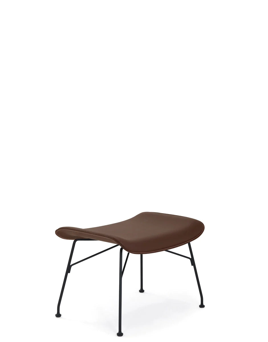 Kartell S/Wood Wood Rest Nahka, tumma puu/musta