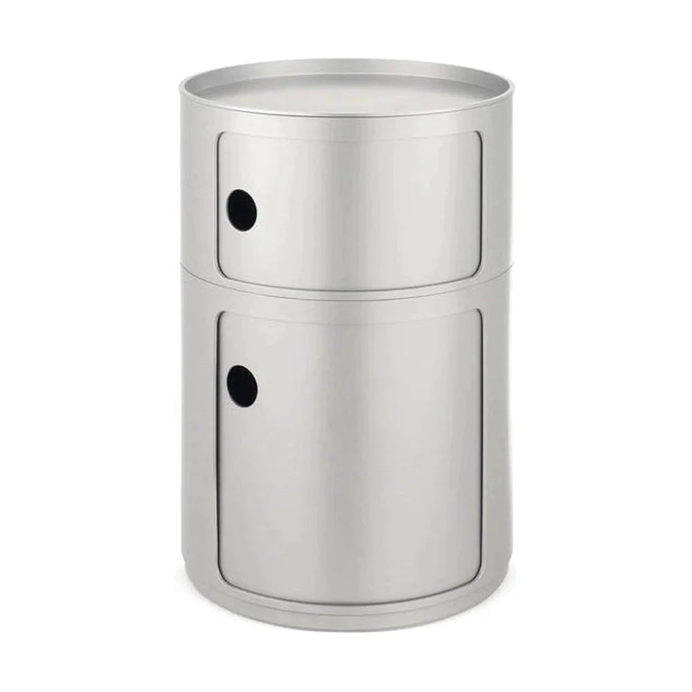 Kartell Componibili Classic Big Container 2 Elements Small, Silver